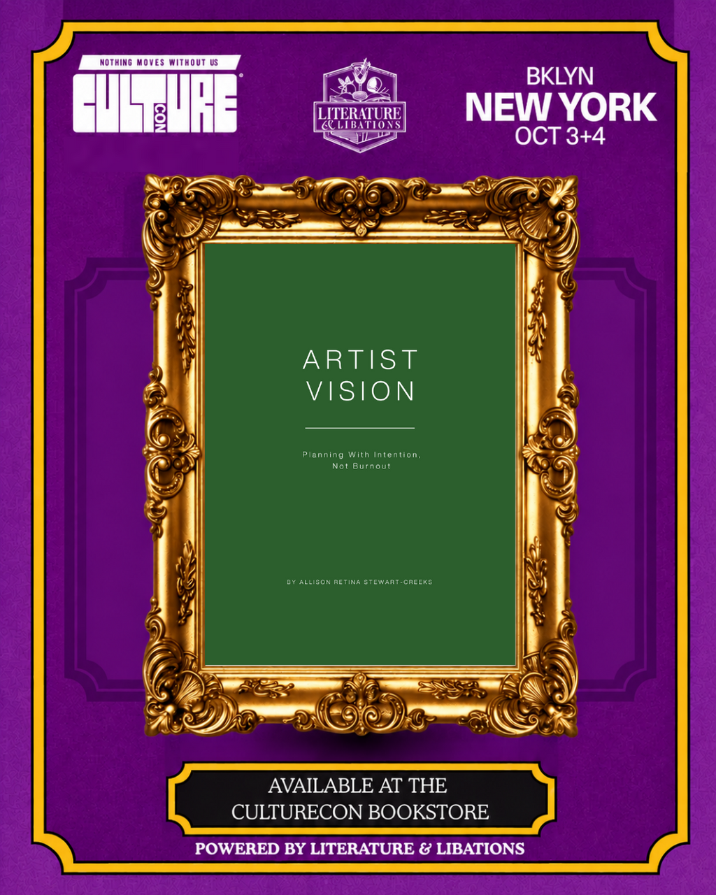Artist Vision at the CultureCon bookstore, powered by Literature & Libations, Brooklyn New York October 3-4